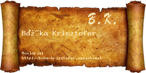 Bóka Krisztofer névjegykártya
