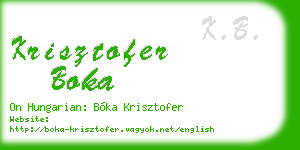 krisztofer boka business card